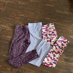 Kids' Patterned Leggings Set - Purple, Blue, Multicolor